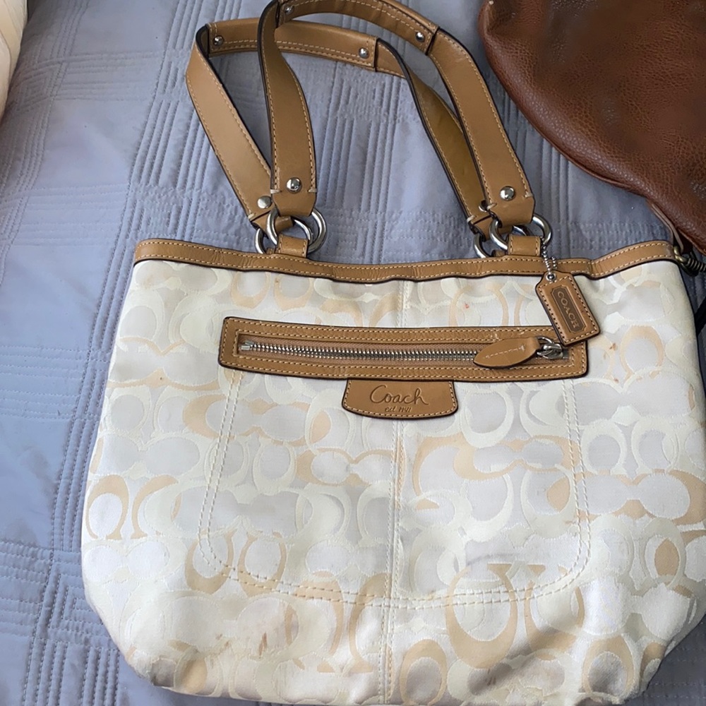 Tan brown coach purse lightly used